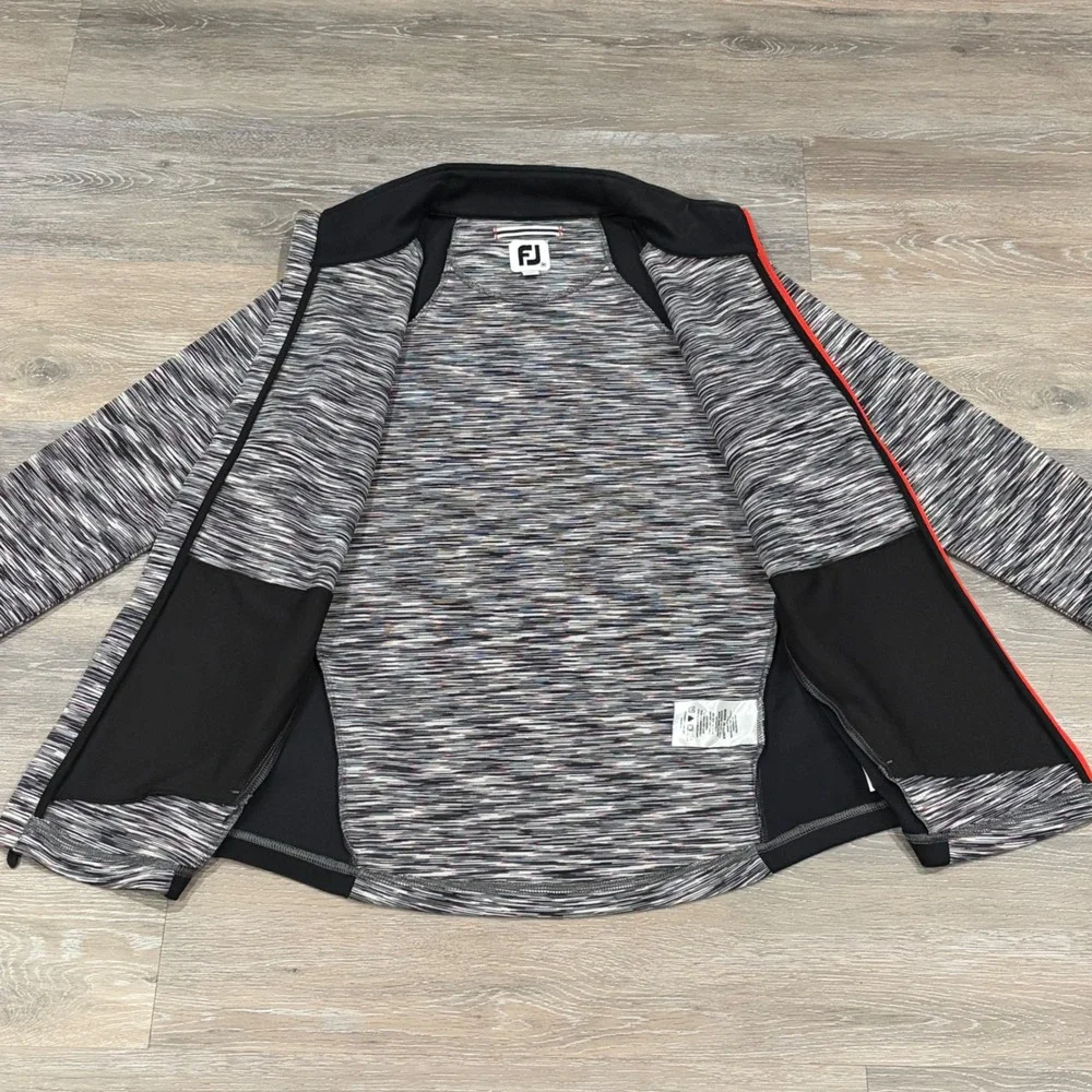 FootJoy Womens Space Dye Full Zip Golf Jacket Black Grey Red The Gallery Size M